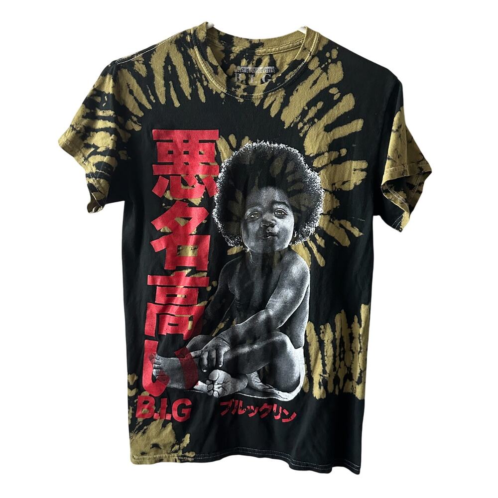 Notorious BIG Baby Tie Dye Acid Washed Shirt Size Small